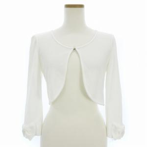 ボレロ カーディガン ショート丈 リボンモチーフ TZ-918124 ホワイト 38