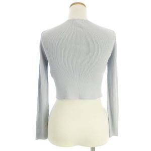 TOCCA カーディガン フラップボタン ショート丈 長袖 ビーズ 水色 ライトブルー XS