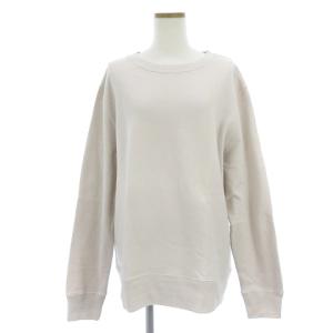 美品 トレーナー スウェット 長袖 クルーネック コットン 無地 ベージュ L