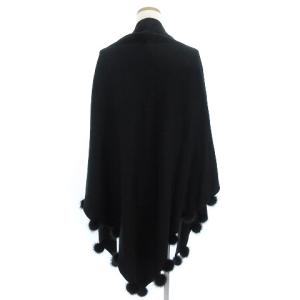BALLY ストール ショール カシミヤ ボンボン ブラック