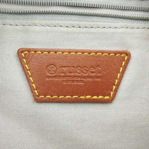 russet ハンドバッグ セミショルダー 肩掛け 総柄 ナイロン レザー グレー