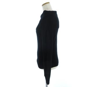 Theory ニット セーター 長袖 オフショルダー ウール カシミヤ混 リブ ブラック