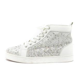Christian Louboutin スワロフスキー スニーカー スター レザー 36 ホワイト