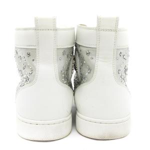 Christian Louboutin スワロフスキー スニーカー スター レザー 36 ホワイト