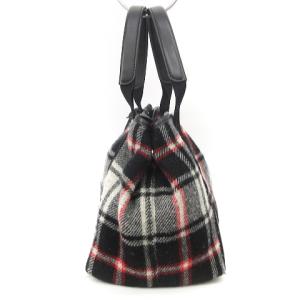 BALENCIAGA 339933 ネイビー カバ S ハンドバッグ ポーチ付き チェック