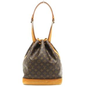 LOUIS VUITTON モノグラム ノエ ショルダーバッグ セミ 巾着型 M42224 茶