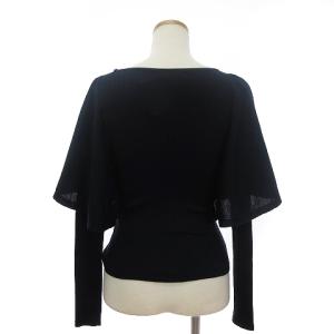 M'S GRACY タグ付き ニットカットソー ボートネック ケープスリーブ 長袖 リボン 紺 ネイビー 38