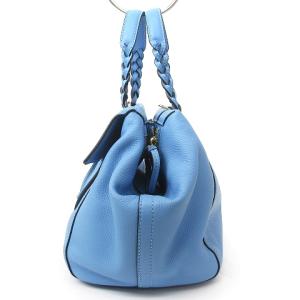 TORY BURCH ハーフムーンスモールサッチェル ハンドバッグ レザー 12169639 ブルー