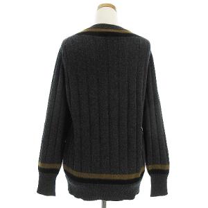 MARGARET HOWELL 17AW ニット セーター 長袖 Vネック クリケット ウール カシミヤ混 ダークグレー