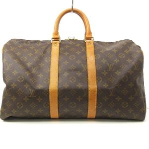 LOUIS VUITTON モノグラム キーポル45 ボストンバッグ 鍵付き M41428 茶