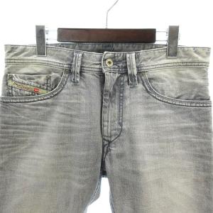 DIESEL THANAZ スキニー スリム デニムパンツ ジーンズ コットン ダメージ加工 ジッパーフライ 008QP グレー 29