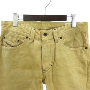 DIESEL THAVAR スキニー デニムパンツ ジーンズ サビ加工 ジッパーフライ 0801D イエロー