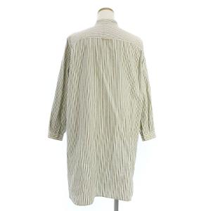 YAECA WRITE シャツ ロング 長袖 バンドカラー ストラップ コットンリネン 綿麻 99106 ベージュ系 S