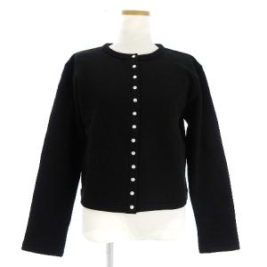 20年製 カーディガンプレッション 長袖 ショート丈 裏起毛 無地 ブラック
