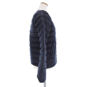 DANTON 19AW インナーダウンジャケット ノーカラー ワンポイント ナイロン JD-8748 ネイビー