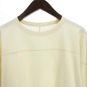 COMOLI 美品 18AW フットボールTシャツ カットソー 長袖 ロンT 丸首 クルーネック N03-05001 コットン 白 ホワイト