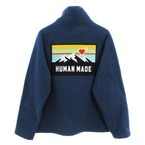 HUMAN MADE FlEECE JACKET ボアジャケット フリース バック刺繍 切替 ネイビー S