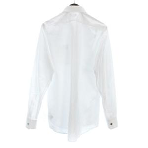 HERMES ドレスシャツ 長袖 無地 セリエボタン コットン ホワイト