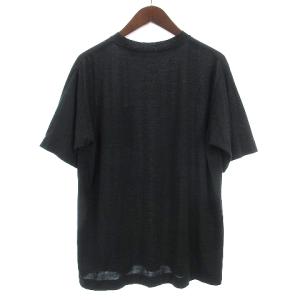 COMOLI 美品 18SS ウール天竺 半袖クルー ポケットTシャツ 丸首 クルーネック M01-05009 無地 チャコール 1