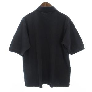 COMOLI 18SS 鹿の子 半袖 ポロシャツ レギュラーカラー コットン 無地 黒 ブラック 1