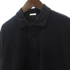 COMOLI 18SS 鹿の子 半袖 ポロシャツ レギュラーカラー コットン 無地 黒 ブラック 1