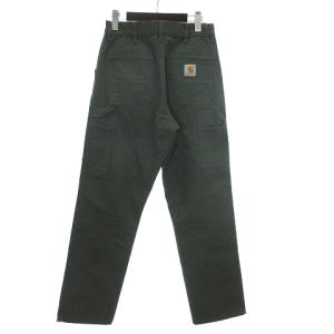 Carhartt 美品 SINGLE KNEE PANT ワークパンツ ペインター ロゴ ワッペン ジッパーフライ カーキ 28X32