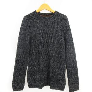 Nudie Jeans ローゲージニット セーター 長袖 クルーネック コットン ウール混 黒 ブラック XS SM0