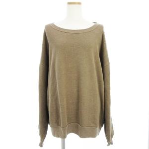 スウェット トレーナー 長袖 丸首 クルーネック オーバーサイズ 無地 茶系 ブラウン F