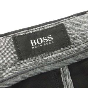 HUGO BOSS チノパン ジッパーフライ コットン ストレッチ 無地 ブラック