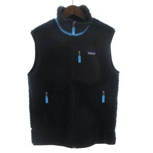 クラシックレトロX ボアベスト ジップアップ ロゴ ワッペン STY23048FA22 紺 M