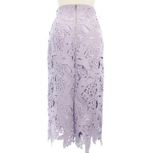 CELFORD 美品 20AW スズランスカート タイト ミモレ丈 レース 花柄 フラワー 紫 パープル 34