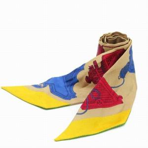 メルヴェイユーズ ランタン ツイリー スカーフ シルク ベージュ マルチカラー AA