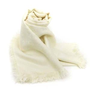 モノグラム マフラー シルク ウール アイボリー