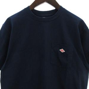 DANTON 20年製 Pocket Tee Tシャツ カットーソー 半袖 ワンポイント コットン JD-9156 ネイビー 紺 44