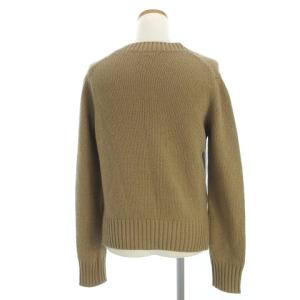 PRADA カーディガン 長袖 Vネック リブ カシミヤ混 無地 フロントボタン P25F88 ベージュ 40