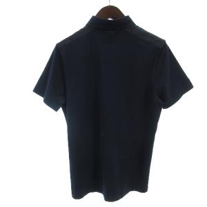 PRADA SPORT ポロシャツ カットソー 半袖 コットン ナイロン 切替 フロントボタン SJN139 紺 ネイビー S