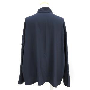 Theory 17AW スカーフ シャツ ボウタイ 長袖 フレアスリーブ 紺 ネイビー S