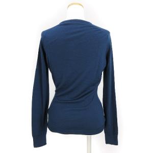 JOHN SMEDLEY ニット カーディガン 無地 クルーネック 紺 ネイビー S