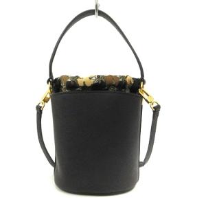 TORY BURCH 75591-001 ロビンソン ショルダーバッグ ミニバケット 2WAY ロゴ レザー 黒