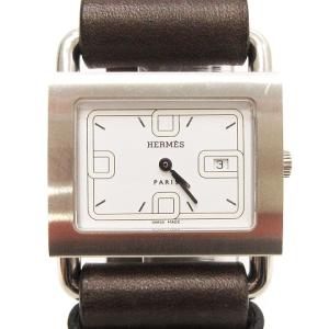 バレニア 腕時計 スクエア クオーツ デイト レザーベルト BA1.510 ブラウン 文字盤白