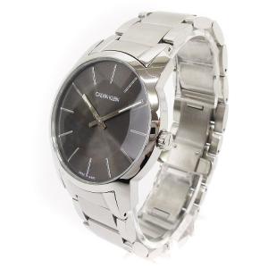 Calvin Klein 腕時計 アナログ クオーツ 2針 ラウンド シルバーカラー グレー文字盤 ウォッチ