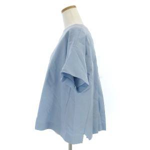 ADORE ブラウス 半袖 プリーツ 無地 バックボタン 531-210776 青 ブルー 38