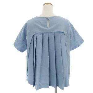 ADORE ブラウス 半袖 プリーツ 無地 バックボタン 531-210776 青 ブルー 38