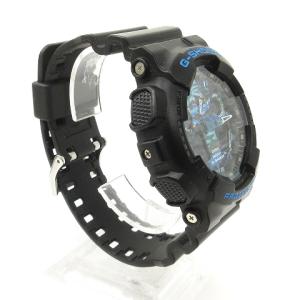 CASIO G-SHOCK 美品 腕時計 アナログ デジタル クオーツ 文字盤 カモフラ GA-100CB-1AJF 黒 ブラック 青 ブルー ウォッチ