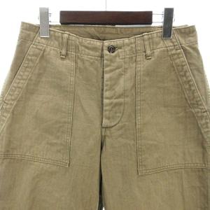 WAREHOUSE ペインターパンツ ワーク コットン 無地 ステッチ ボタンフライ ベージュ 33