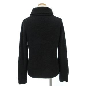 RALPH LAUREN ニット セーター 長袖 ショールカラー ウール 無地 カンガルーポケット 黒 ブラック L