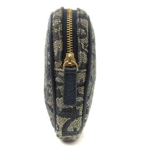 Christian Dior トロッター ミニポーチ ロゴ 総柄 ネイビー グレー