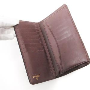 CHANEL キャビアスキン マトラッセ 二つ折り 長財布 ココマーク レザー A31509 黒 ゴールド金具