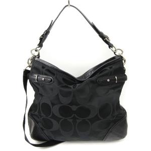 COACH 16408 シグネチャー ホーボー ショルダーバッグ 2way 黒 ブラック