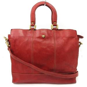 シェリーラファム ショルダー トート バッグ 2WAY ねこ 本革 ゴートレザー 赤 レッド系